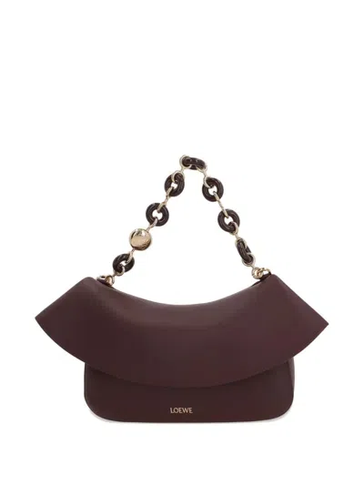 Loewe Medium Shoulder Handbag In Burgundy
