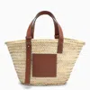 Loewe Medium-sized Basket Bag In Palm Leaf And Leather