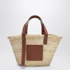 Loewe Medium-sized Basket Bag In Palm Leaf And Leather Women