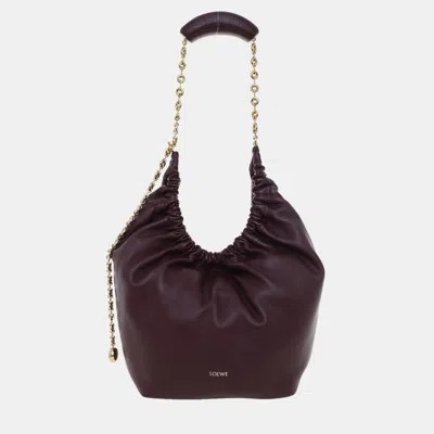 Pre-owned Loewe Medium Squeeze Bag In Burgundy