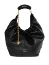 Loewe Squeeze Medium Chain-embellished Gathered Leather Shoulder Bag In Black