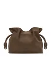 Loewe Medium Suede Flamenco Clutch Bag In Brown
