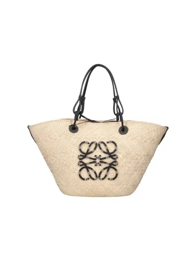 Loewe Medium Tote Bag "anagram Basket" In Beige