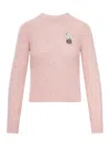 Loewe Medium Weight Brushed Wool Sweater In Pink