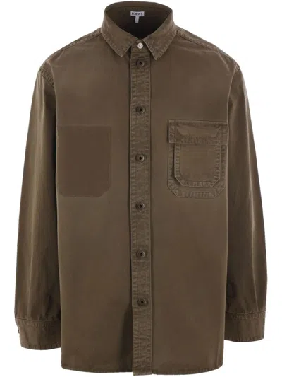 LOEWE LOEWE MEDIUM-WEIGHT GARMENT-DYED COTTON OVERSHIRT CLOTHING