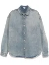 Loewe Anagram Washed Denim Overshirt In Blue