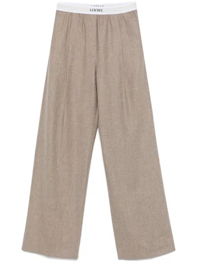 Loewe Mélange-effect Trousers In Neutrals