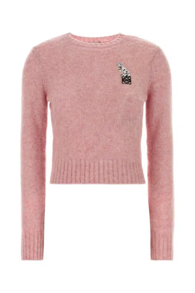 LOEWE LOEWE MELANGE PINK WOOL SWEATER
