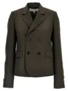 Loewe Wool Blazer With Buttoned Cuffs And Flap Pockets In Brown