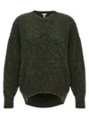 Loewe Melange Wool Blend Sweater In Green