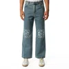 Loewe Anagram Mid-rise Straight Jeans In Mid Blue Denim