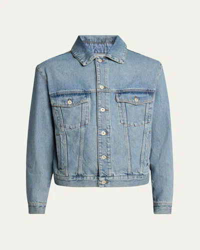 LOEWE MEN'S ANAGRAM ELBOW TRUCKER JACKET