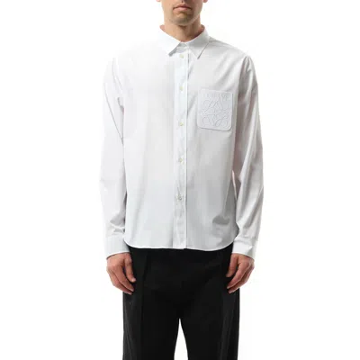 Loewe Men's Anagram Embossed Shirt In White