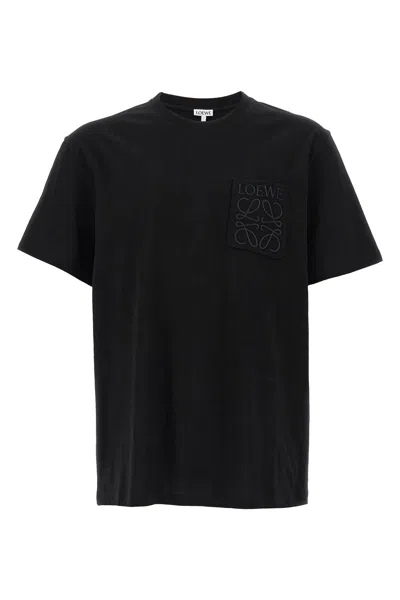 Loewe Men Anagram Embroidery T-shirt In Black