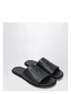 Loewe Black Anagram Flex Slides In Leather