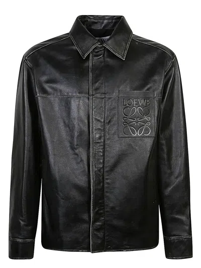 LOEWE MEN'S ANAGRAM LEATHER JACKET