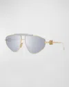 Loewe Men's Anagram Metal Aviator Sunglasses In Gray
