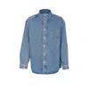 Loewe Anagram Logo-embroidered Denim Overshirt In Blue