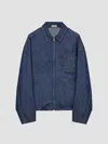 Loewe Logo-patch Drawstring Denim Jacket In Blue