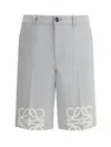 Loewe Cotton Anagram Shorts In Gray