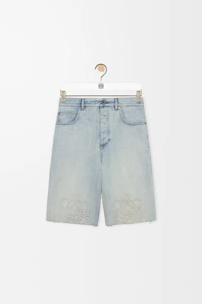 Loewe Men's Anagram Shorts In Blue