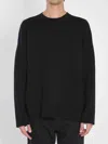 Loewe Relaxed Fit Crewneck Sweater With Embossed Logo In Black