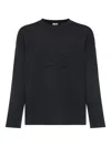 Loewe Relaxed Fit Crewneck Sweater With Embossed Logo In Black