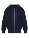 Loewe Logo-embroidered Hoodie In Blue