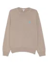 Loewe Logo-embroidered Crew-neck Sweater In Brown
