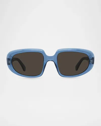 Loewe Men & Apos;s Anagram Acetate Oval Sunglasses In Multi