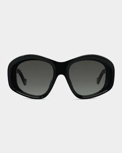 Loewe Men & Apos;s Geometric Acetate Sunglasses In Black