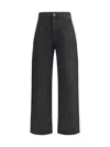 Loewe Men Baggy Jeans With A Decorative Single Belt Detail In Black