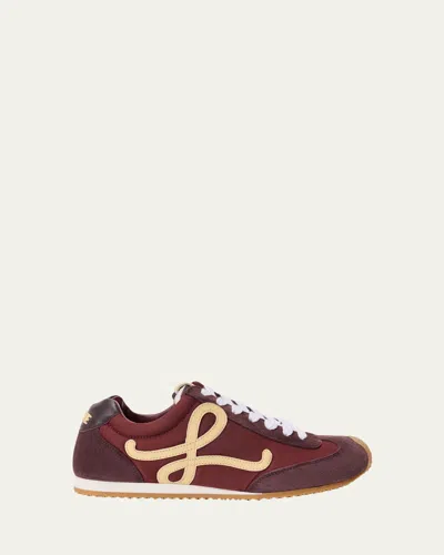 LOEWE MEN'S BALLET RUNNER 2 NYLON AND SUEDE SNEAKERS
