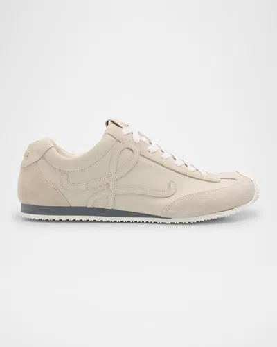 Loewe Ballet Runner 2.0 Suede-trimmed Leather Sneakers In White