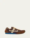Loewe Men's Ballet Runner 2.0 Nylon And Calfskin Low-top Sneakers In Brown