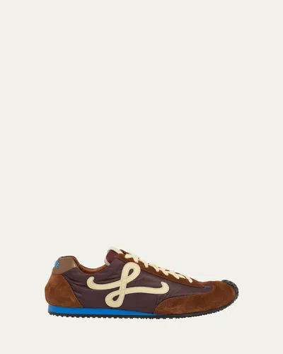 Loewe Men's Ballet Runner 2.0 Nylon And Calfskin Low-top Sneakers In Brown