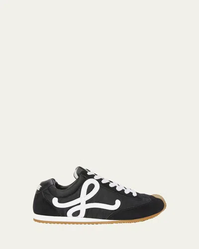 LOEWE MEN'S BALLET RUNNER 2.0 NYLON & CALFSKIN SNEAKERS
