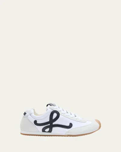 Loewe Ballet Runner 2.0 Nylon And Calfskin Low-top Sneakers In White