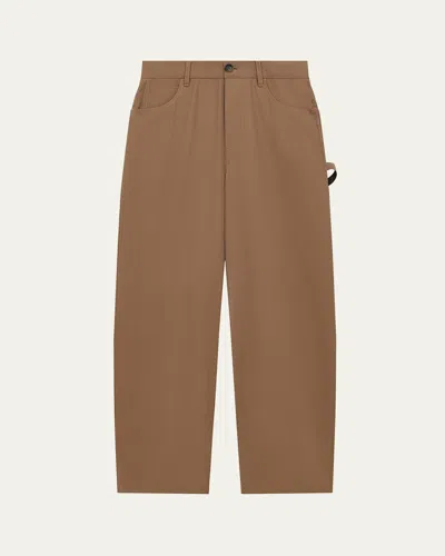 LOEWE MEN'S BEIGE COTTON CARPENTER PANTS