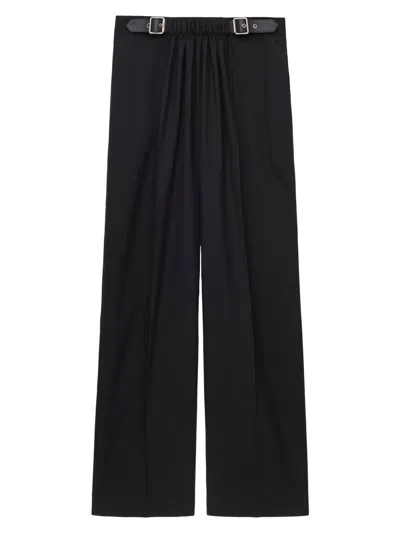 Loewe Men's Belted Wide-leg Trousers In Black