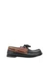 Loewe Sculpted Black Leather Shoes With Brown Accents In Brown