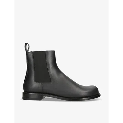Loewe Mens Black Campo Pull-on Waxed-leather Chelsea Boots