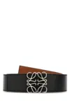 Loewe Anagram Reversible Belt In Calfskin In Black