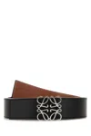 Loewe Anagram Reversible Belt In Calfskin In Black