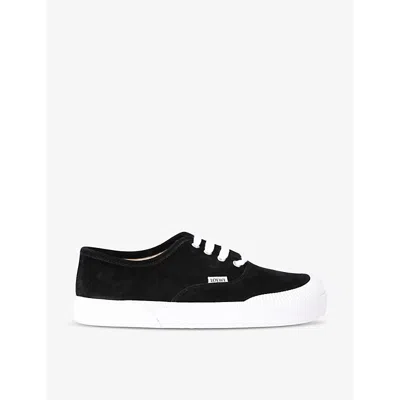 LOEWE MENS TERRA VULCA CONTRAST-SOLE CANVAS LOW-TOP TRAINERS BLAC