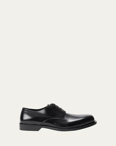 Loewe Black Bobine Derby Shoes In Brushed Calfskin Leather