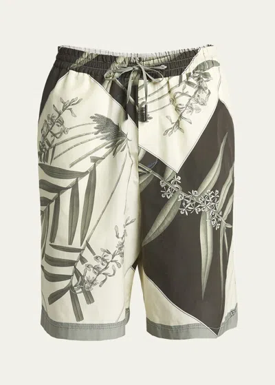 Loewe Men's Botanic Printed Shorts In Antrac/mlt