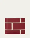 Loewe Men's Brick Leather Bifold Wallet In Burgundy