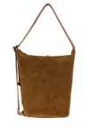 Loewe Men Camel Suede Medium Loop Bucket Bag In Brown
