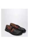 Loewe Sculpted Black Leather Shoes With Brown Accents